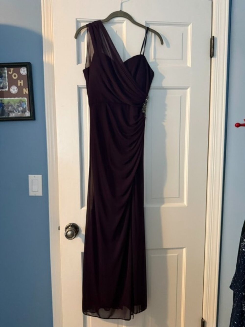 Xscape Full Length Petite Gown Plum 8P